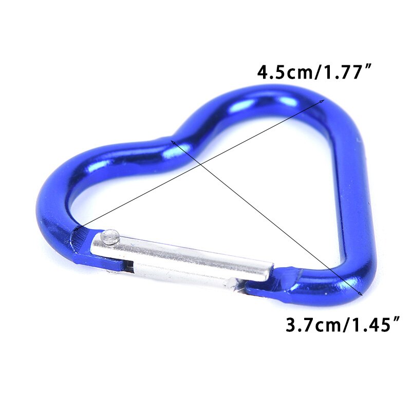 10 Stuks Outdoor Camping Wandelen Sleutelhanger Snap Clip Haak Hartvormige Karabijnhaak Waterkoker Gesp Aluminium Karabijnhaak Accessoriess