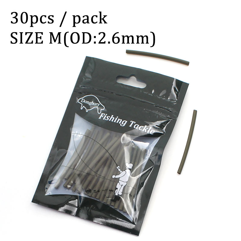 30 Stuks Karpervissen Stoom Krimpkous Buizen Voor Karper Rig Maken Accessoires Karper Haak Vissen Buis Anti Wirwar Mouwen end Tackle: 30PCS-M