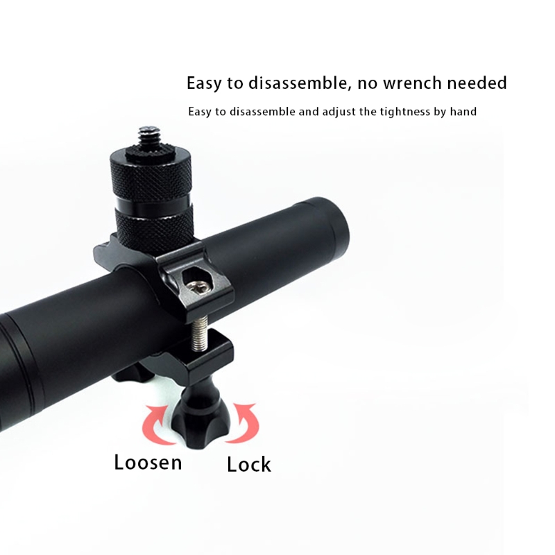 T8WC Bike Handlebar Mount Clip Tripod Clamp Holder Grip Mount Aluminum Alloy Bicycle Motorcycle O-shaped Clamp Compatible with 8