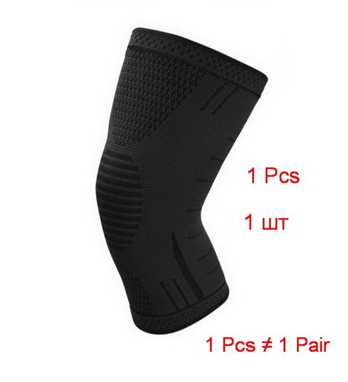 1Pcs Elastic Knee Pad For Sport Garden Work Knee Support Sleeve For Fitness Running Volleyball Knee Brace mtb Bike kneepad: 1pcs black / XL