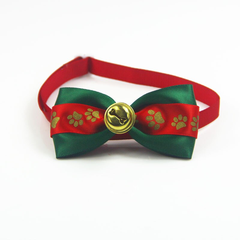 Nœud papillon chien et vert du nouvel an, nœud papillon de série de noël pour chien et animal de compagnie, collier de bijoux fait à la main pour chat et chien