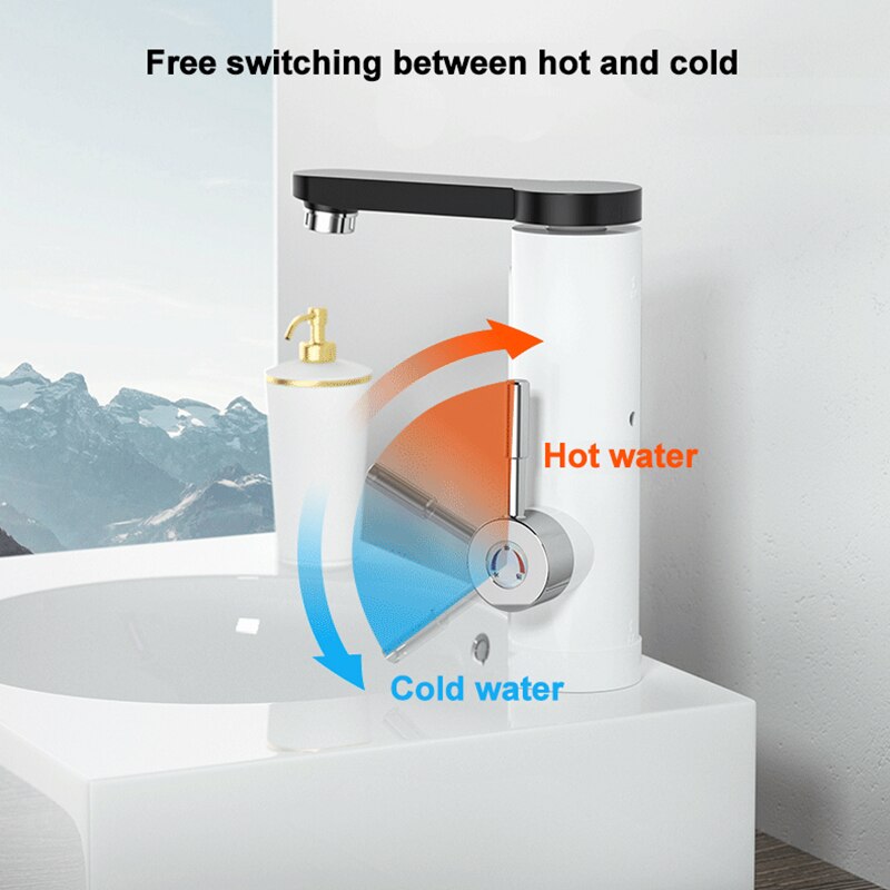 Øjeblikkelig elektrisk vandvarmer vandhaner flowvarmer temperatur display badeværelse køkken hjem til vandhaner med ledet omgivende lys