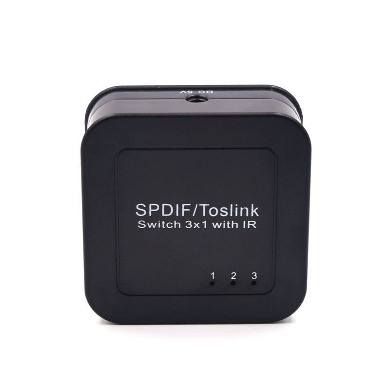 -Optical Toslink SPDIF o Switch 3X1 Aluminum Switcher 3 in 1 Out Support LPCM2.0/DTS/Dolby-AC3 Digital Optical Switcher(E