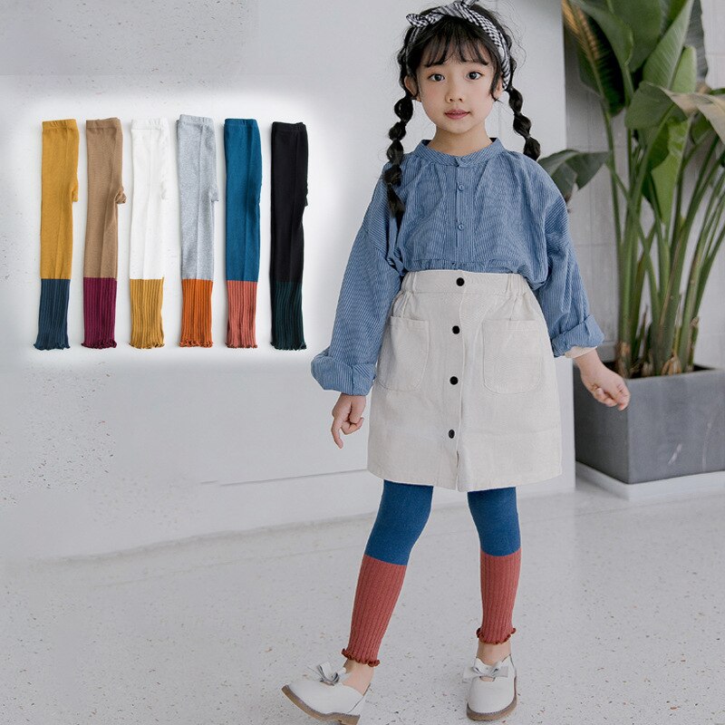 Mallas coreanas a juego para niños, ropa de calle a la , medias para niñas, pantis de punto acanalados ajustados