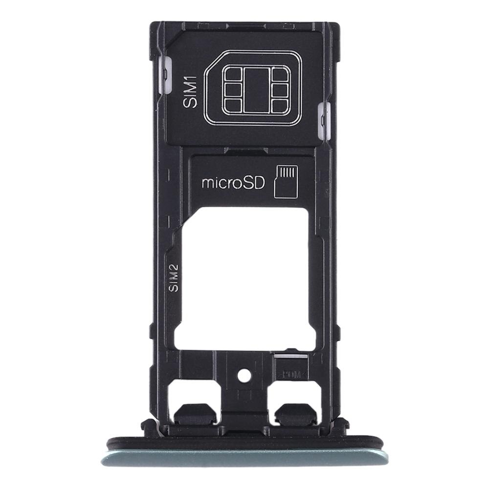 2 SIM Card Tray + Micro SD Card Tray Holder Replacement for Sony Xperia XZ2 Compact Phone Spare Parts: green