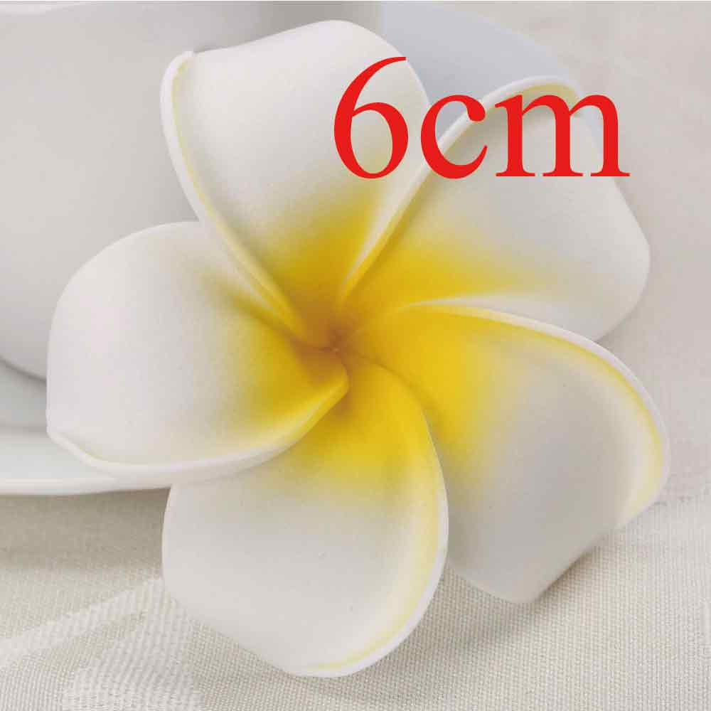 50 Pz grande 6 cm Plumeria Hawaiano del frangipane del Fiore di Seta Artificiale Falso Fiore di Diy per La Decorazione Della Festa Nuziale arancione colore: 6cm