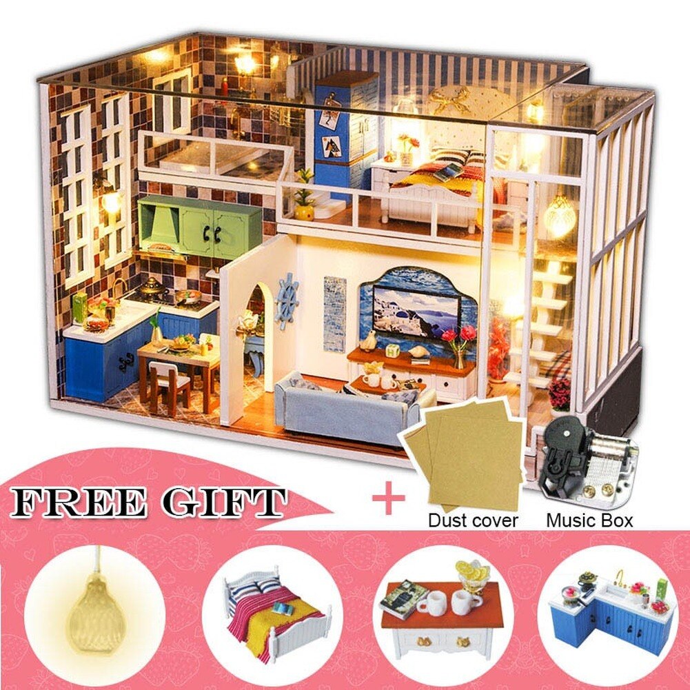 Cutebee Poppenhuis Meubels Miniatuur Poppenhuis Diy Miniatuur Huis Kamer Box Theatre Speelgoed Voor Kinderen Casa De Boneca J19