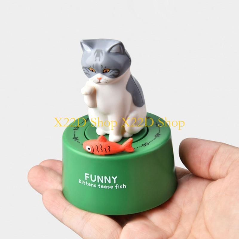X22d Huishoudelijke keukentimer Cartoon voor katvormige kooktimer Baktimer Kookalarm Keukenaccessoires Plastic mate