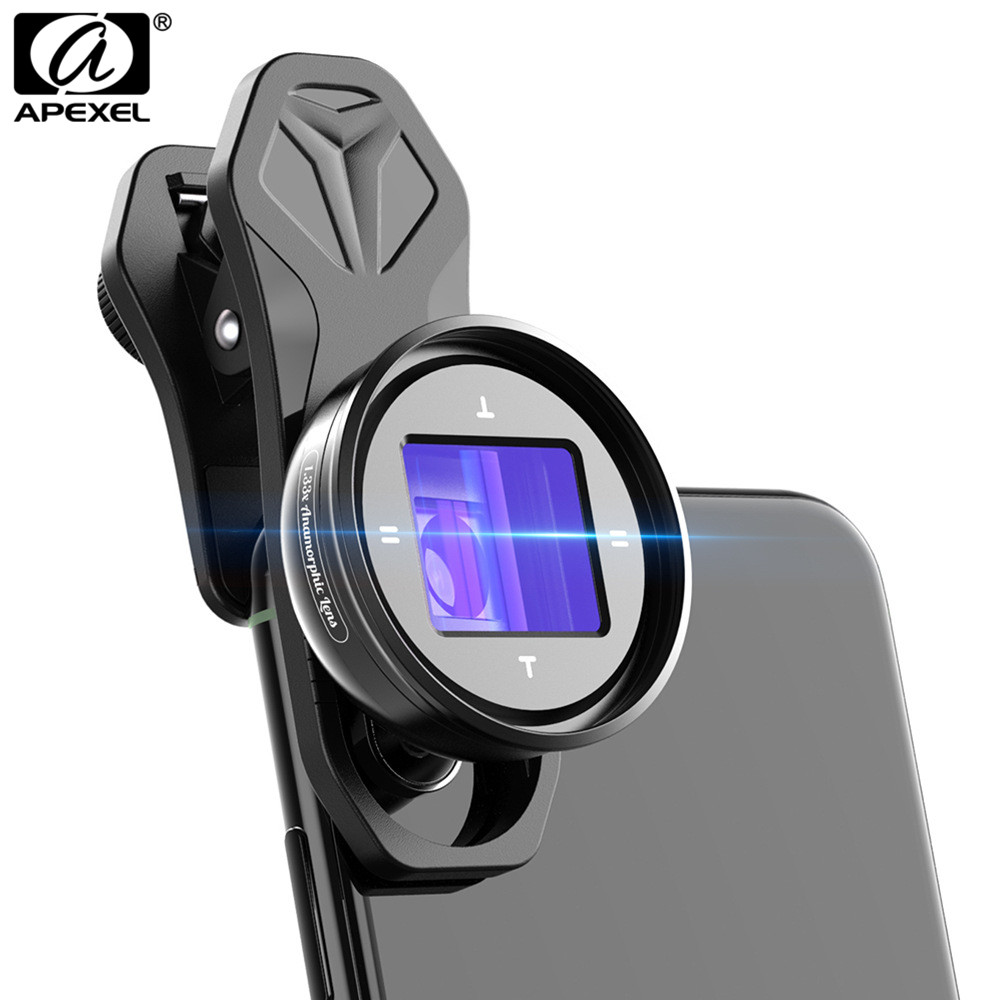 Apexel 1.33X Anamorphic Lens Breedbeeld Camcorders Lens Vlog Filmopnamen Vervorming Hd Mobiele Telefoon Camera Lens