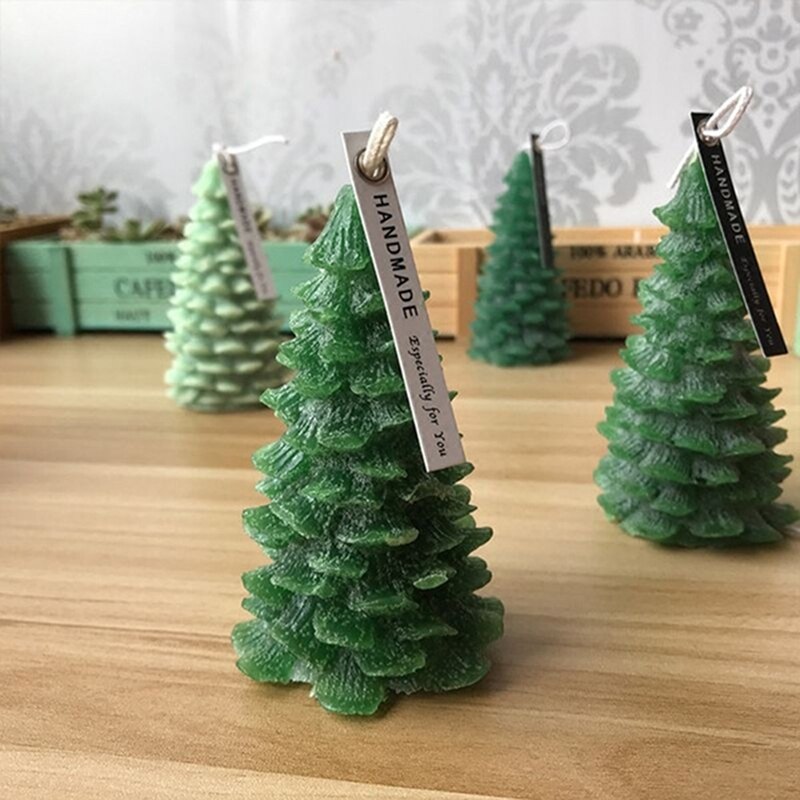 Moule bougie noel arbre de noel pomme de pin flocon de neige bougie Silicone moule