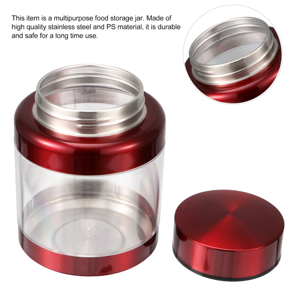 Stainless Steel Airtight Canister Kitchen Storage Container Cereals Storage Jar