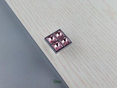 Super skinnende ægte krystalglas diamant pink håndtag møbler skydedør skuffeknapper garderobe køkkenskabe skab trækker: 0mm