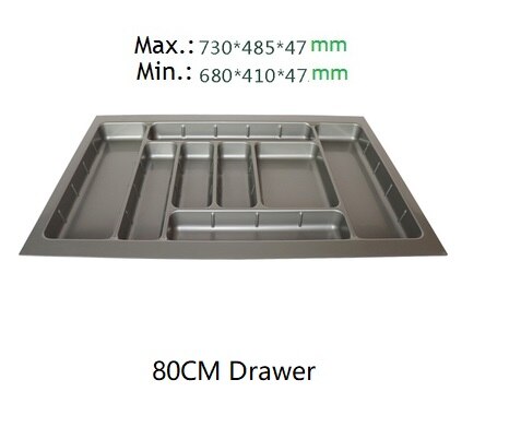 70cm-100cm Sizing ABS Plastic Cuttable cutlery tray insert Inserts utensil holder fitted kitchen drawer box: 80cm