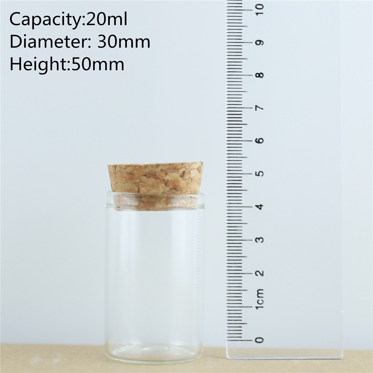 24pcs/Lot Cork In Vitro Glass Bottles Thick Borosilicate Heat-resistant Wishing Bottle Glass Jars Storage Souvenir Container: 20ml