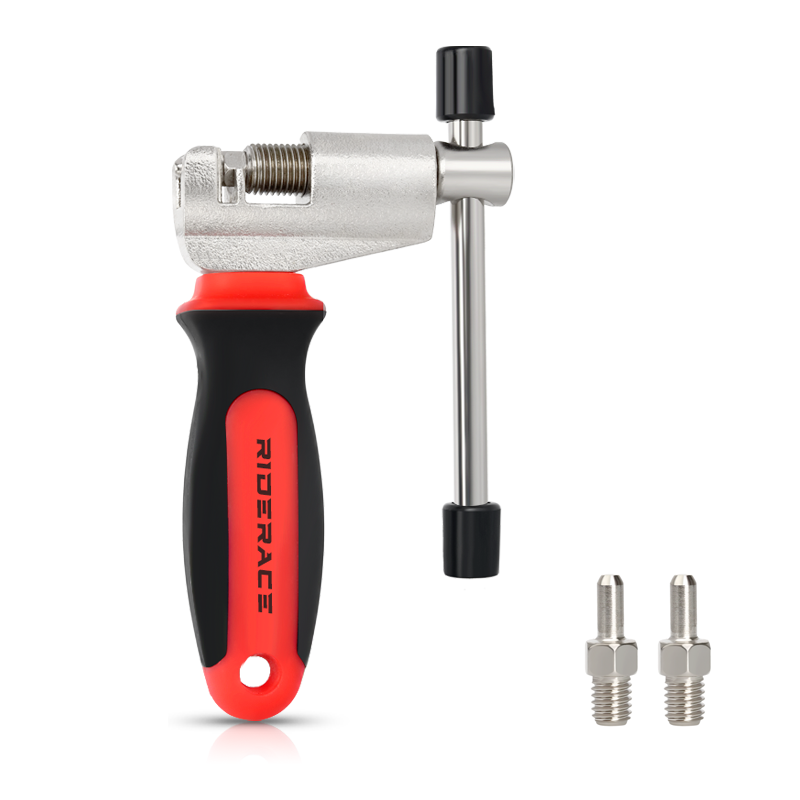 Removedor de pasadores de cadena de bicicleta con pasador de repuesto, herramienta de reparación de divisor de eslabones de bicicleta, accesorios de dispositivo cortador Extractor de cadena MTB: Gris