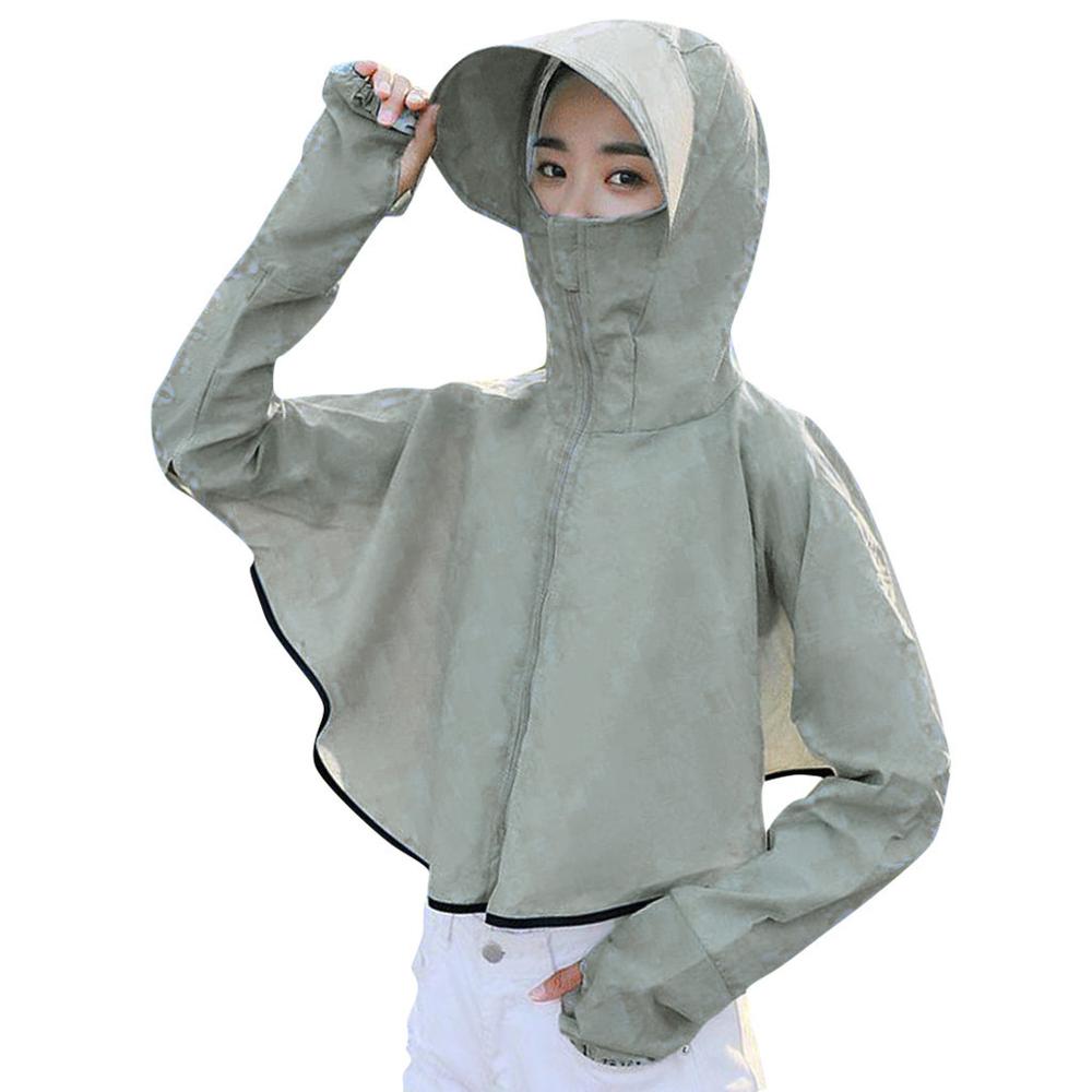 Dameszonwerende capuchonjas, anti-uv-jassen, zomerse ademende fietsbroek, buitenjas voor dames