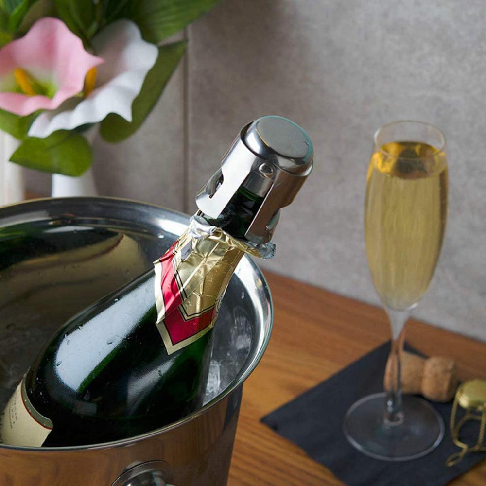 Champagneprop med rustfrit stål, flaskeforsegler til champagne, cava, prosecco og mousserende vin