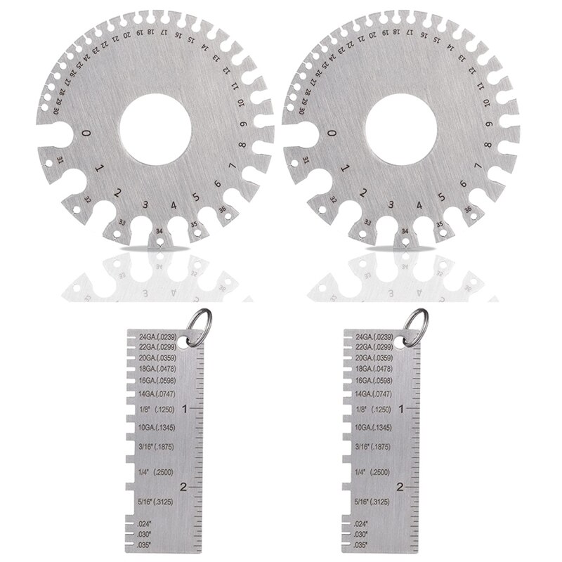 Metal Sheet Thickness Gauge,Dual-Sided Round Metal Sheet Gauge-Wire Gauge Measurement Tool,Welding Gauge Thickness Gauge: Default Title