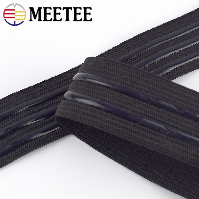 Meetee 5/10M 25Mm Antislip Elastische Bands Silicagel Streep Sportkleding Broek Lente Riem Diy kledingstuk Naaien Accessoires Materiaal