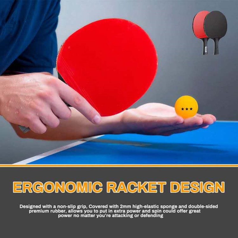 Table Ball Racket Racket Sports Table Tennis Supplies Table Tennis Rackets Set Of 3 Balls + 1 Pair Of rackets + 1 tennis rack