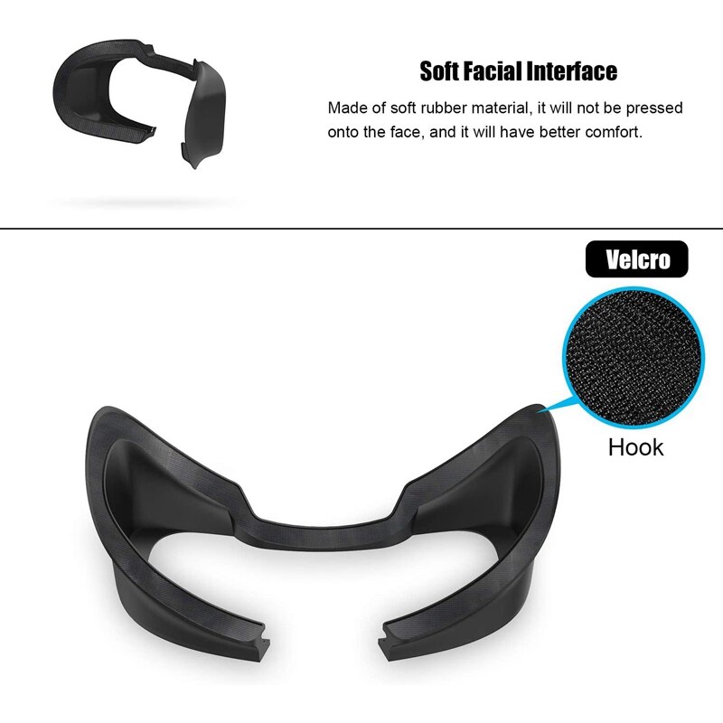 Vr Facial Interface Zacht Beugel &amp; Pu Leer Foam Gezicht Cover Pad Vr Lens Cover Set Vervanging Voor Oculus Rift S