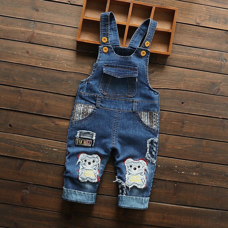 Baby Kleidung Herbst Kinder Overalls kinder Jungen Und Mädchen Tasche Zwei Bär Strap Nette Hosen Baby Casual Denim Casual hosenträger