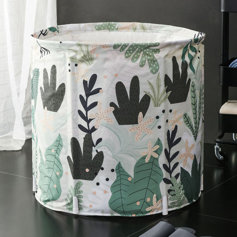 Nordic Bathtub Adults Non inflatable Bath Tub Portable Folding Thicken Eco-Friendly Cloth Deep Soaking Body Bath Barrel
