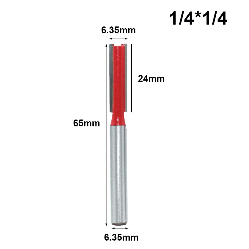 LAVIE-herramienta de corte para carpintería, vástago de 1/4 pulgadas, 6,35mm, doble boquilla de cuchilla, broca recta, cortador de carpintería, broca de enrutador de corte, MC01011, 1 ud.: 6.35x6.35x24