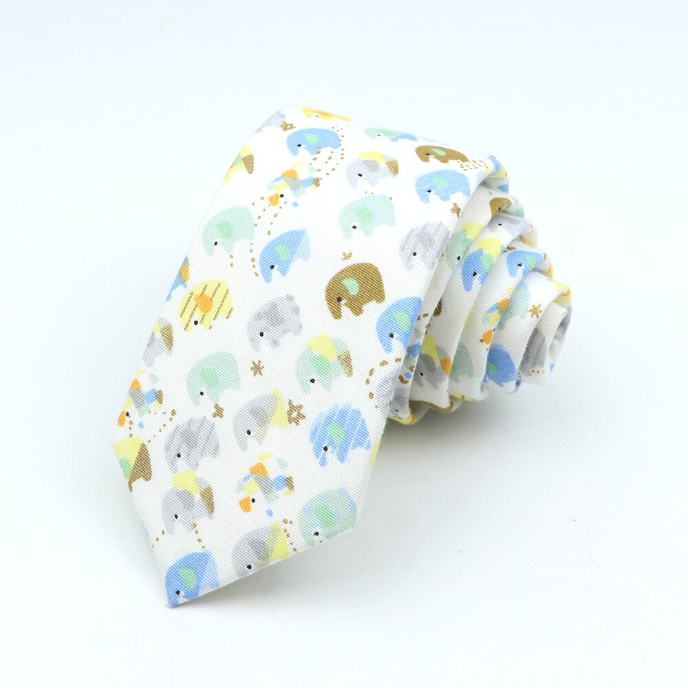 Corbata colorida bonita de dibujos animados para hombres y mujeres, corbata ajustada de algodón con estampado de frutas y animales, corbata estrecha de oso, pato y plátano, divertido