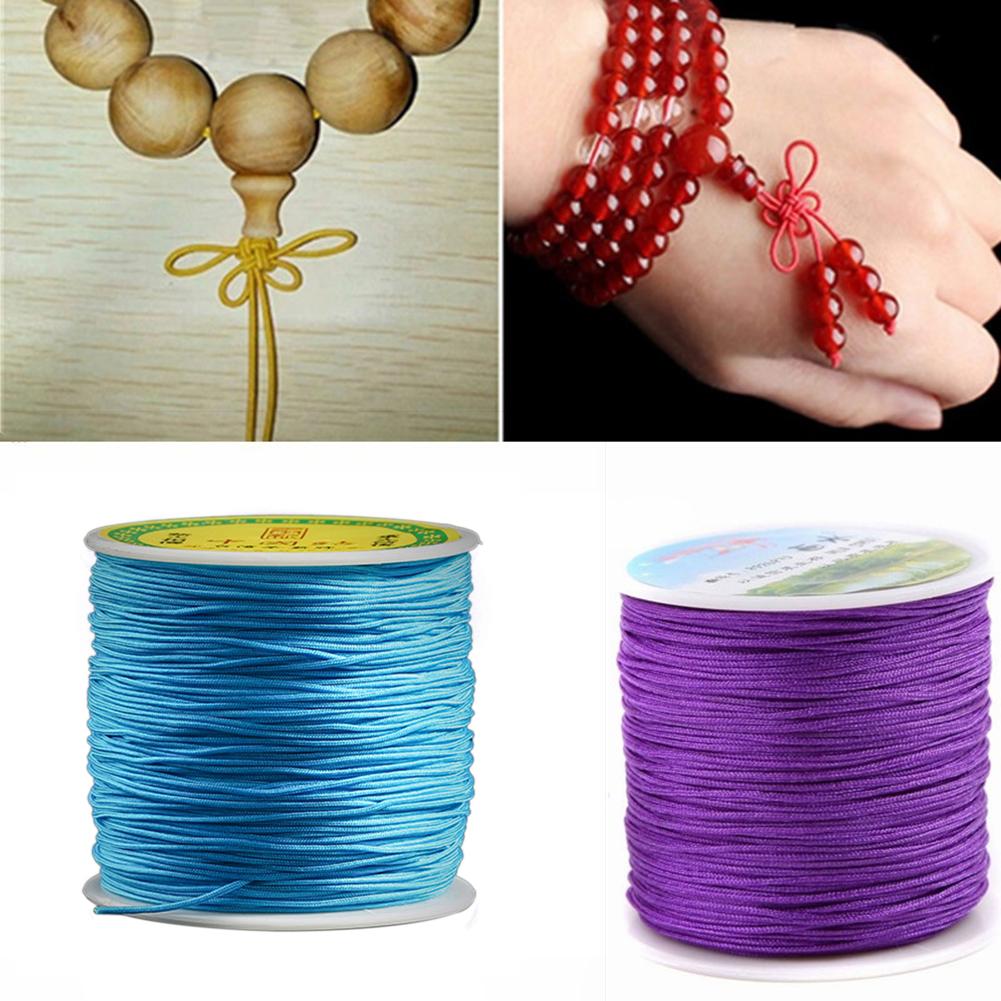 1mm 100m Nylon macramé chino nudo cordón pulsera cuentas hacer joyas DIY borlas cuentas Shambala hilo herramienta de coser