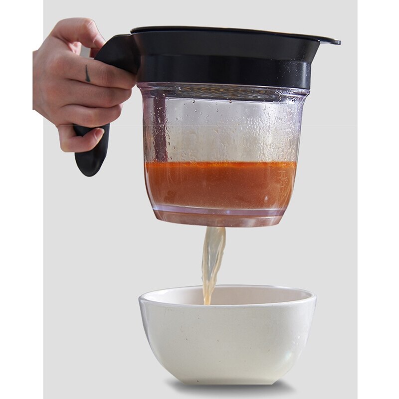 ABSF Küche Werkzeug Fett Separator mit Boden Freisetzung Fett Separator mit Sieb Suppe Rückstände Öl Filter Separaten