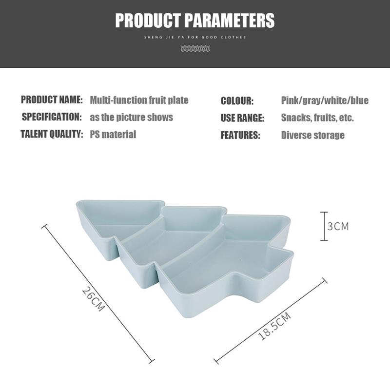 Christmas Tree Shape Candy Snacks Nuts Seeds Dry Fruits Plastic Plates Dishes Bowl Breakfast Tray Home Kitchen Supplies