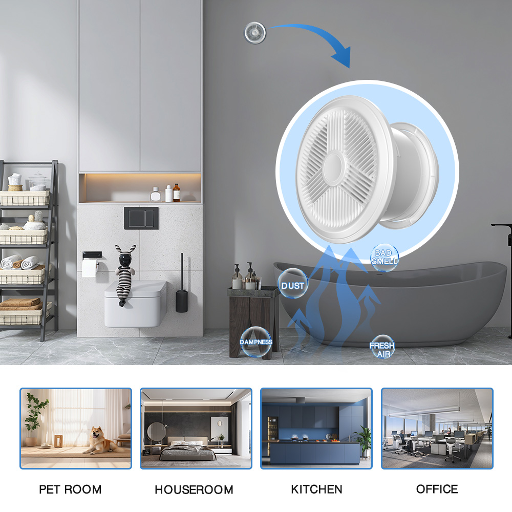 KCvents Bathroom Exhaust Fan Ventilation Fan With Remote Control For Window Wall Mount Home With Backdraft ECO Friendly 4/6/8in