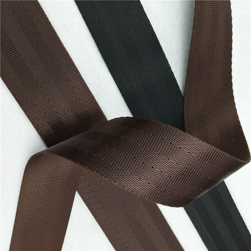 Correas de sarga de café negro de 50 yardas, 20mm/25mm/32mm/38mm/50mm, 1,35mm de espesor, cinta de poliéster duradera para correa de mochila