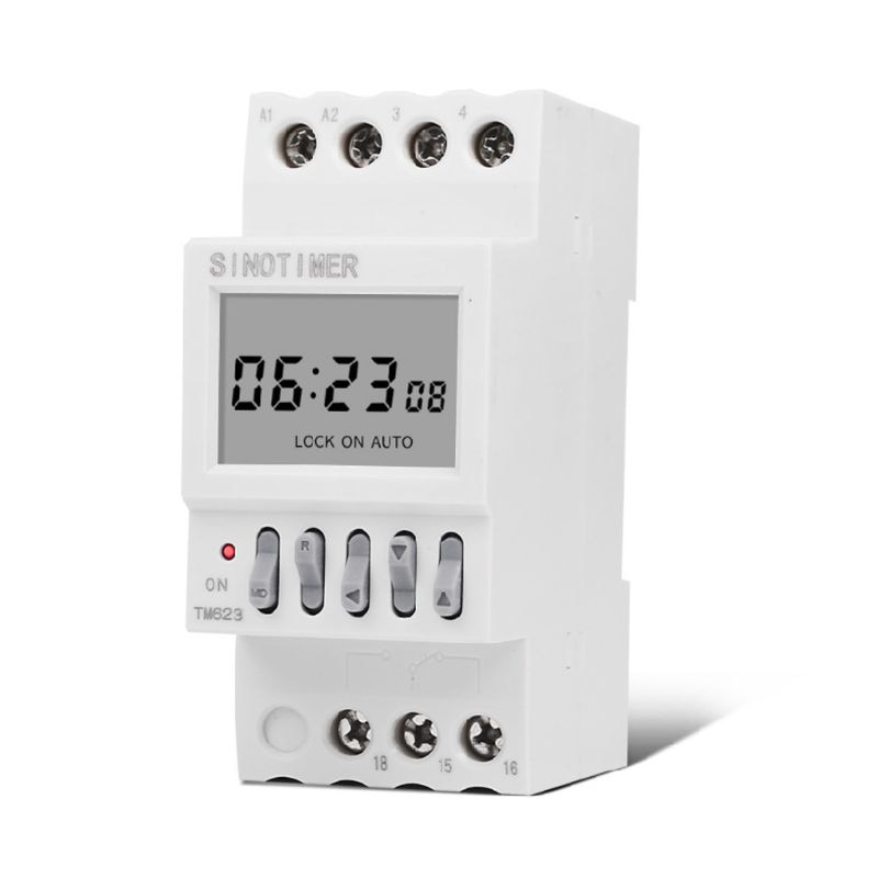 Tm623 220v programmerbar astronomisk tidbrytare med latitud longitud display din rail timer reläkontroll
