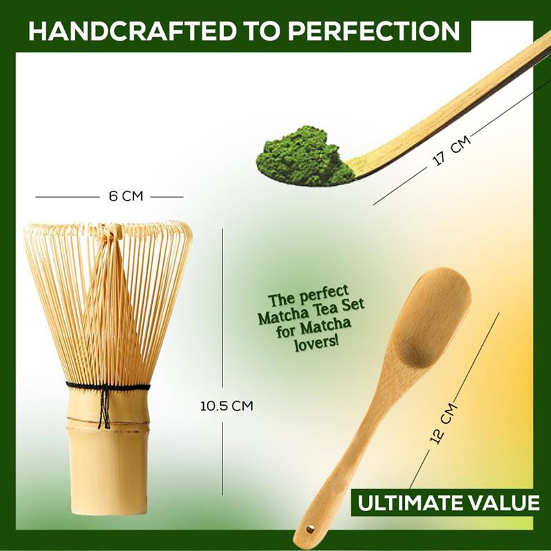 3 stk japansk tesæt inkluderer matcha bambus piskeris traditionel scoop & teske