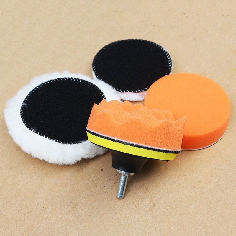 125mm voiture polisseuse Orange éponge tampon roue Kit support plaque 10mm tige adaptateur universel