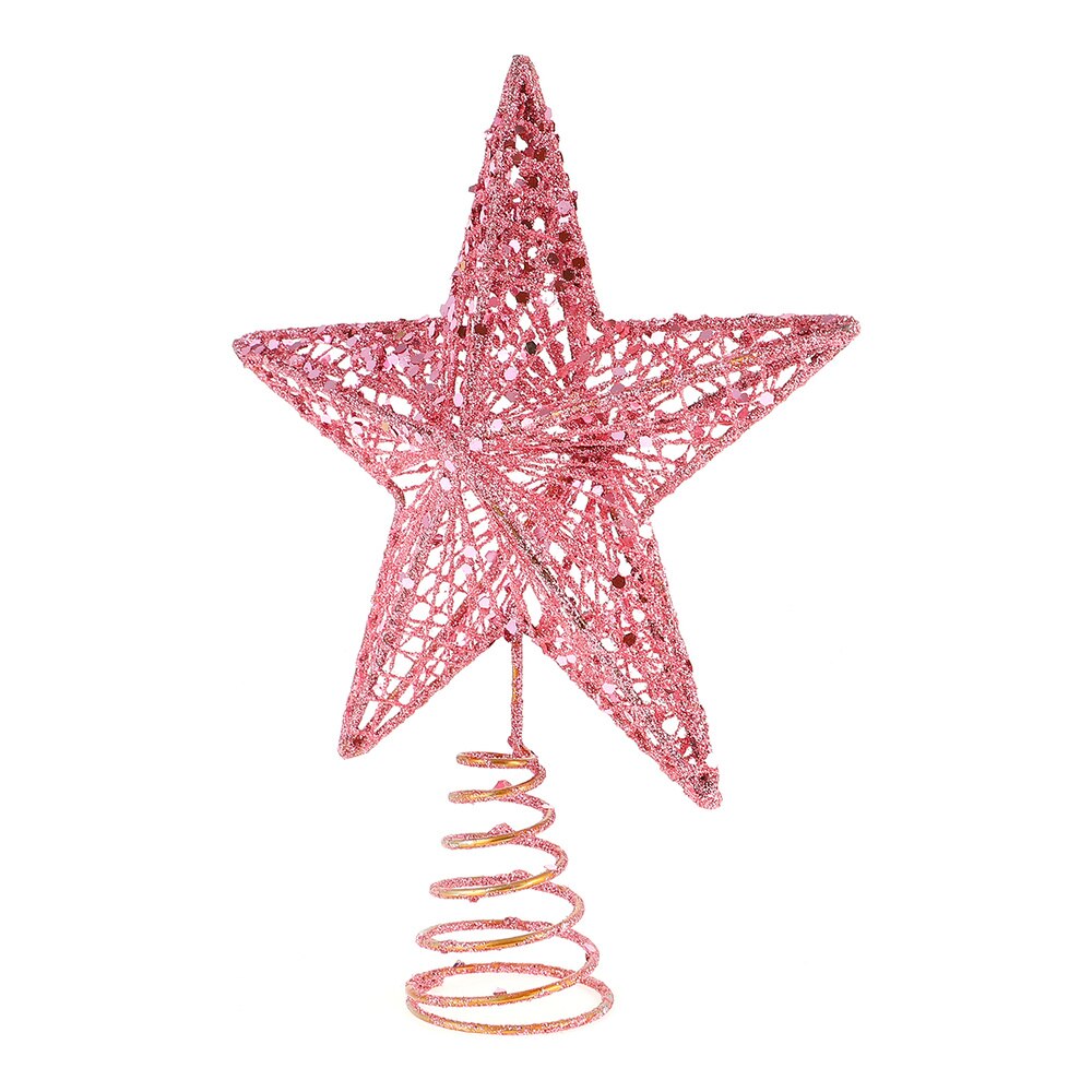 1pc superbes décorations de sapin de noël en fer forgé en forme d'étoile: Rose