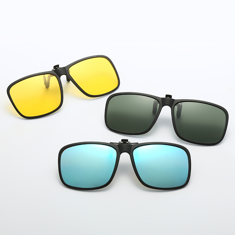 Gafas de sol cuadradas polarizadas para miopía, lentes con Clip para conducción, pesca, ciclismo al aire libre, visión nocturna