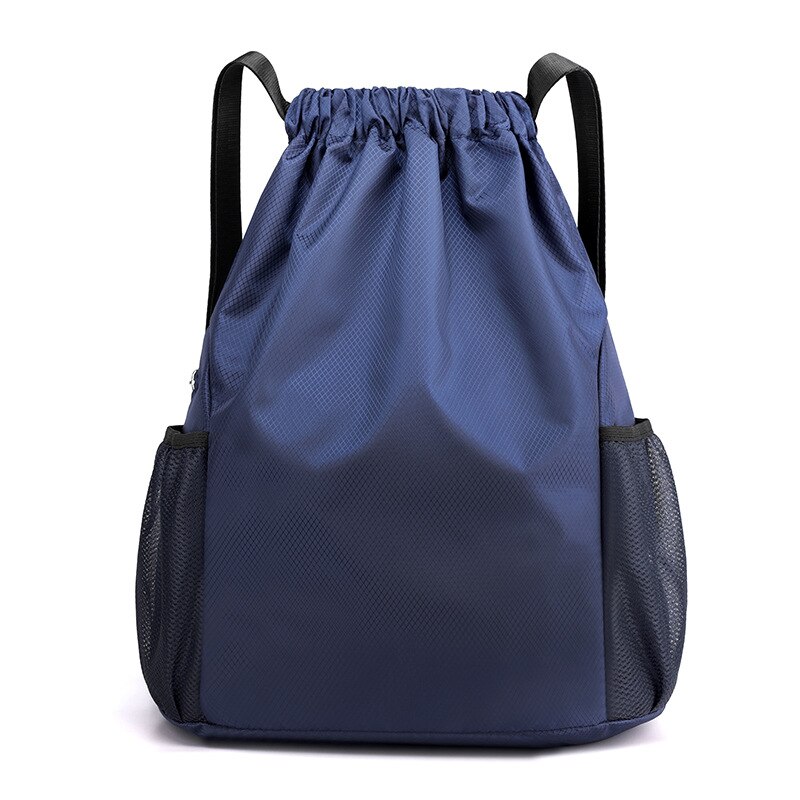 Bolsa de natación suave impermeable al aire libre, mochila de doble hombro para gimnasio, senderismo, playa, Camping, con cordón: Navy blue Small