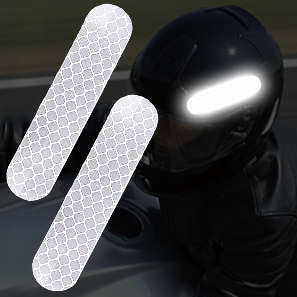 60/10 stücke Motorrad Helm Reflektierende Streifen Aufkleber Nacht Sicheres Fahren Warnband Allgemeine Fluoreszierende Auto Dekorative Aufkleber: XL / Schwarz