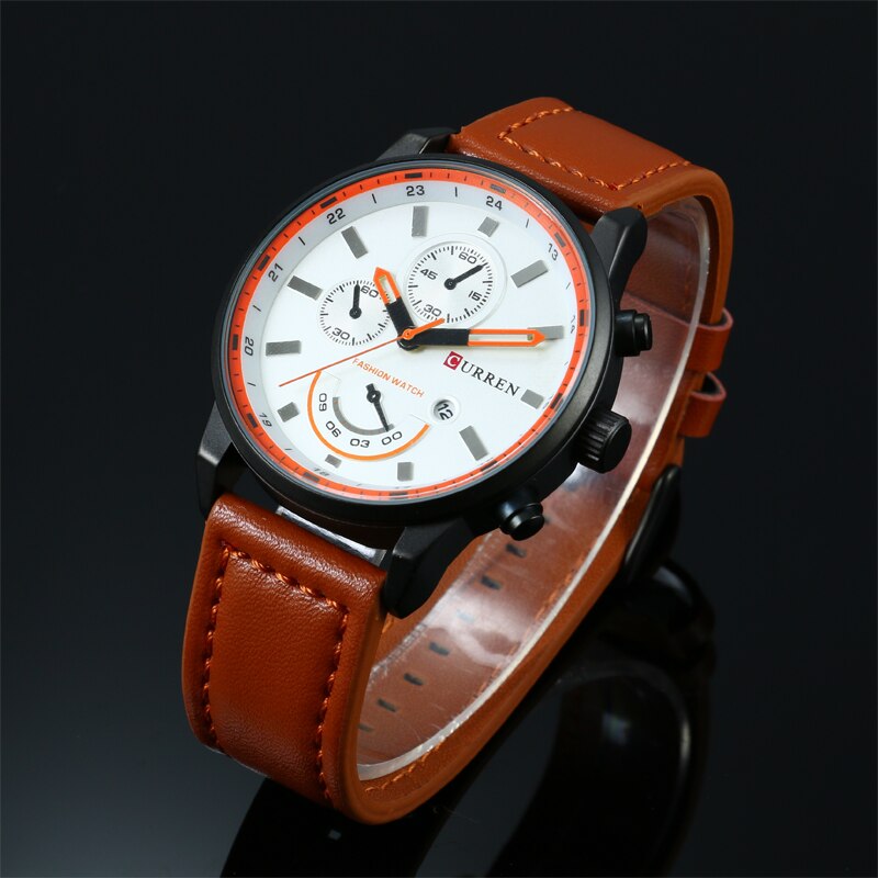 CURREN Mannen Horloge Luxe Man Horloge 30M Waterdichte Sport Horloge Casual Lederen Quartz Zakelijke Horloges