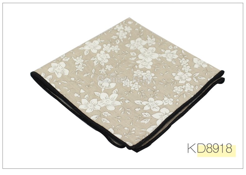 Merk casual heren katoenen zakdoeken geweven bloemenprint pochet heren bruiloft feest zakdoek zachte handdoeken zakdoek: Kd8918
