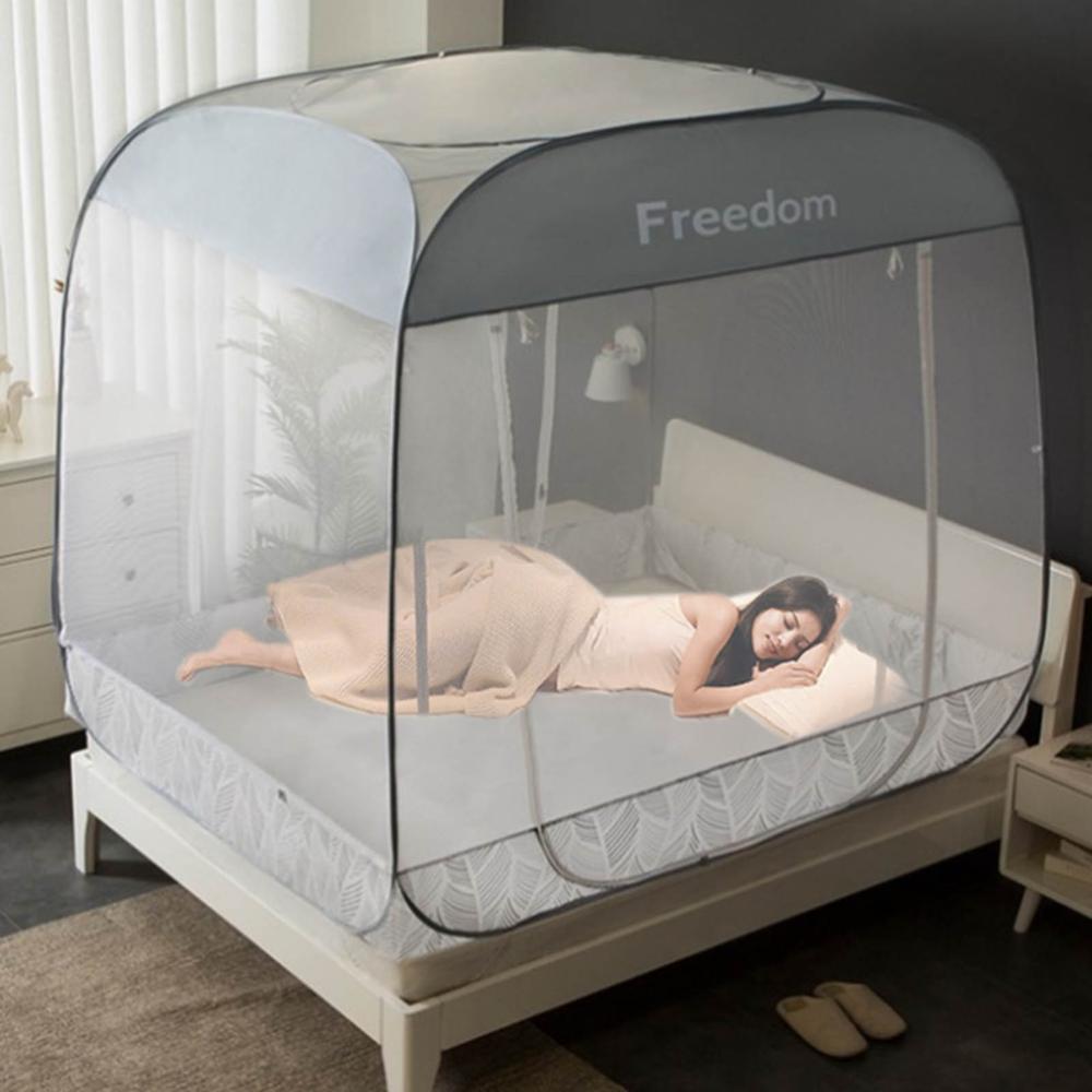 Gratis Installatie Yurt Klamboe Moustiquaire Netto Voor Enkele Dubbele Bed Mosquitera Canopy Netting Kids Bed Tent Home Decor