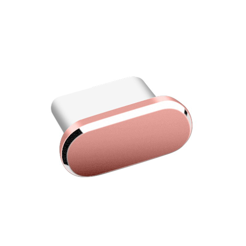 5 bouchons anti-poussière en métal pour Port de chargement de téléphone de Type C, couvercle de protection anti-poussière, capuchon étanche, décoration pour Samsung Xiaomi: Or