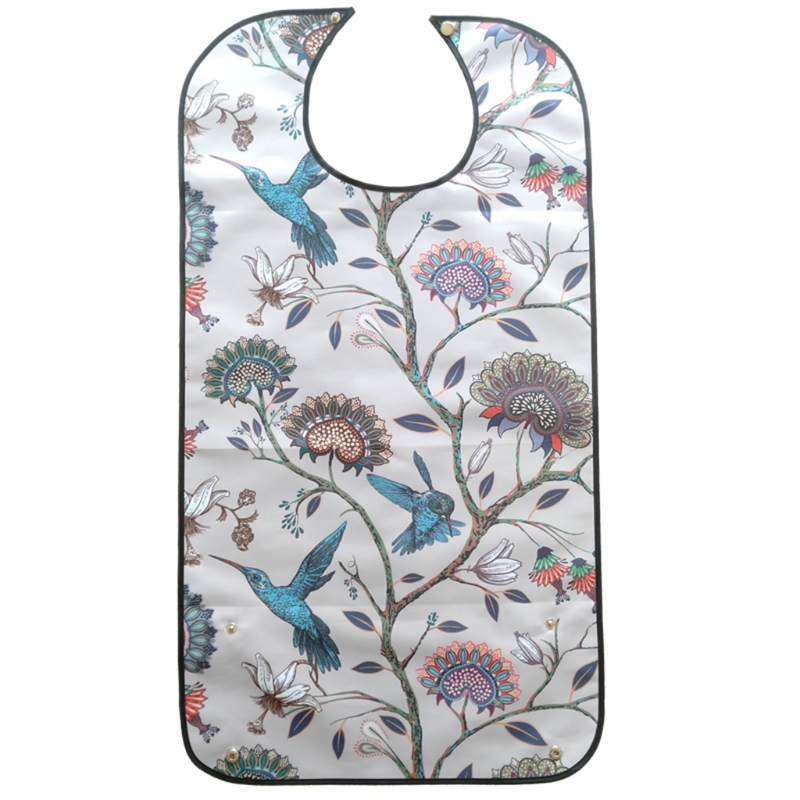 Reutilizável à prova dreágua adulto elder mealtime bib vestuário derramamento protetor de ajuda à deficiência avental floral flores impressão: 4