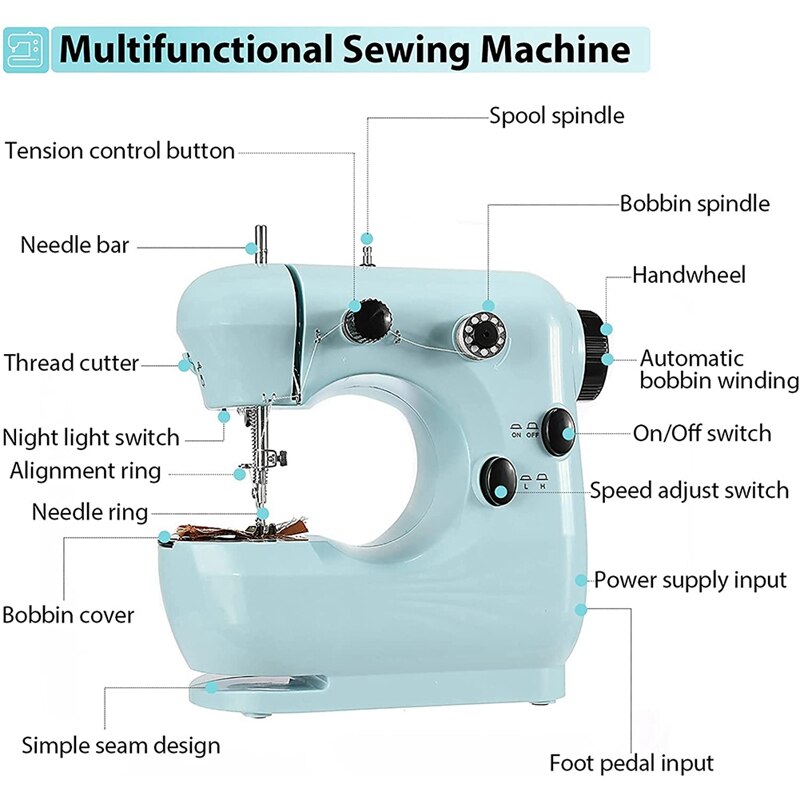 Sewing Machines, Portable Sewing Machine with Extension Table, Sewing Machine with Dual Speed and Double Thread