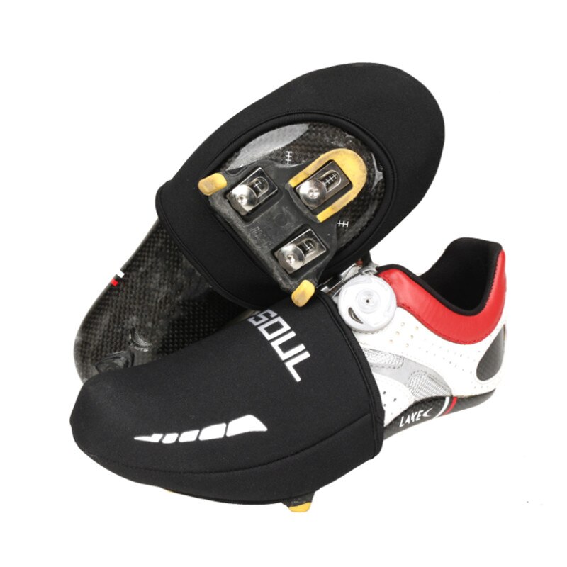 Winter Thermische Semi Palm Fietsen Schoenen Cover Mtb Fiets Racing Teen Cover Protector Unisex Waterdichte Sbr Zwart Overschoenen