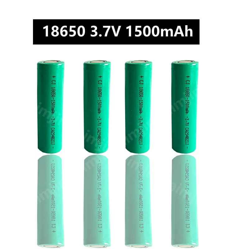 Batería recargable de iones de litio de alta capacidad, 18650, 3,7 V, 1500mAh, para linterna, lámpara de cabeza, walkie-talkie