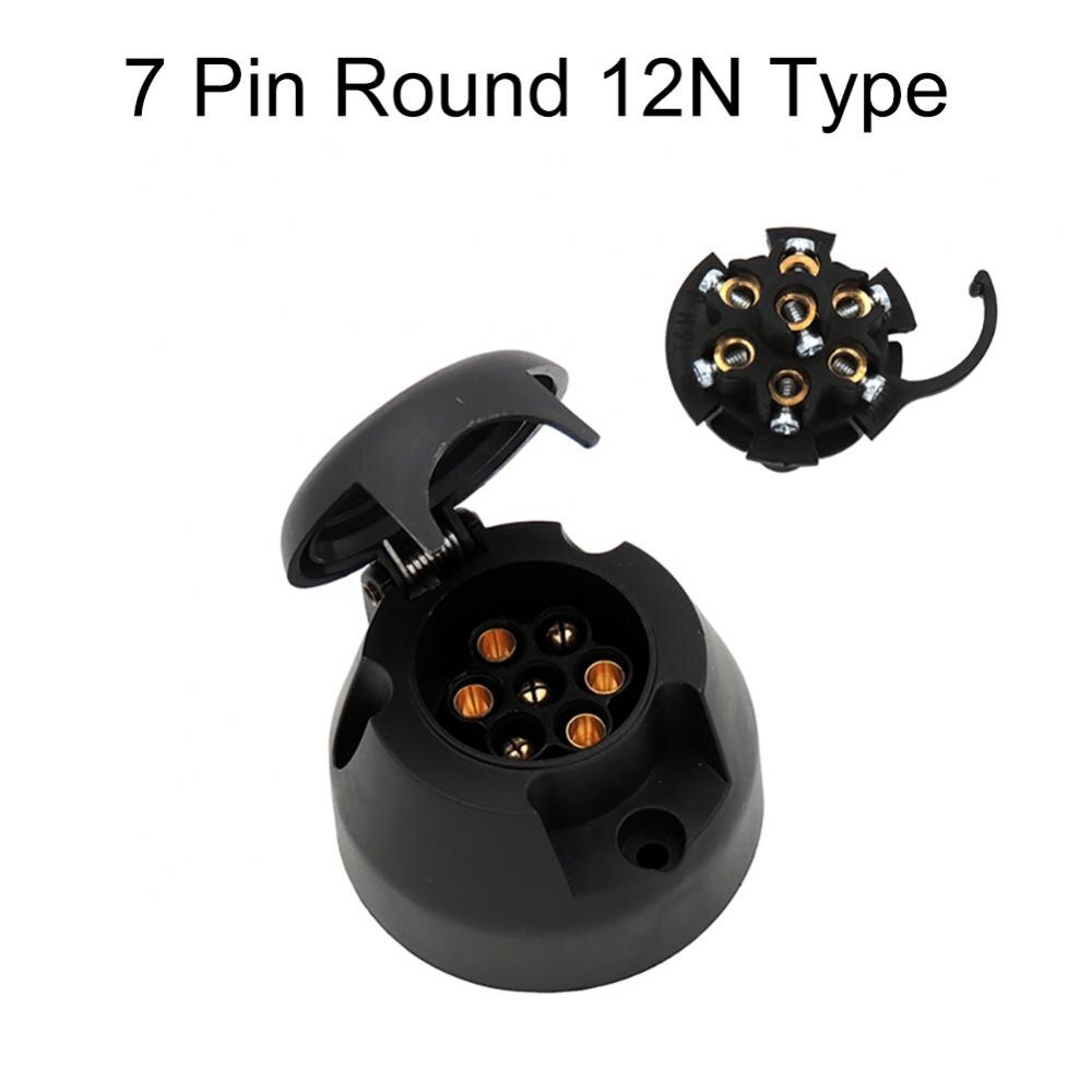 45% Sales! 12V Round 7 Pin Waterproof Plug Adapter Tow Bar Electrical Trailer Truck Socket